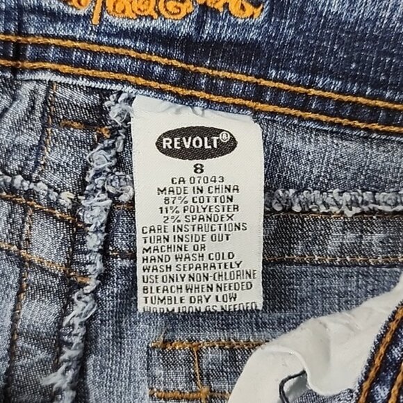 REVOLT Women's Jeans Dark Blue Denim Fade Boot Cut Stretch Size 8 - Picture 4 of 13